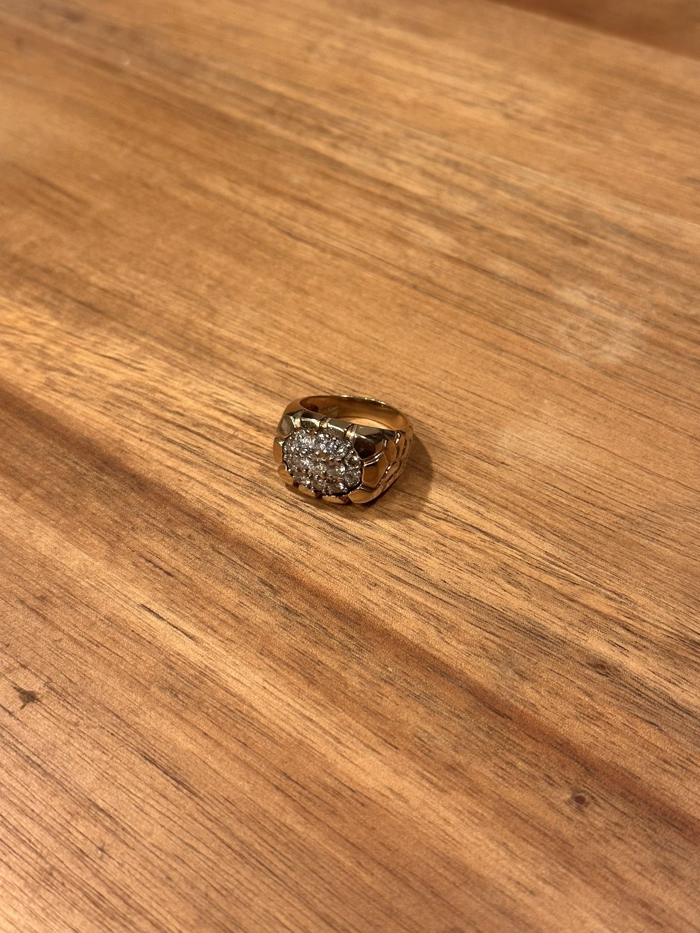 14k Nugget Diamond Ring