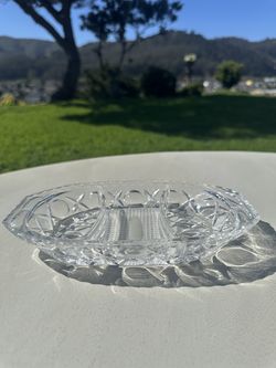 Vintage glass divided dish