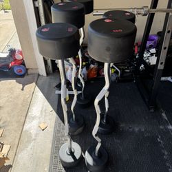 Fixed urethane curl bars pair of 100,95,85,70,75 weights 425lbs total