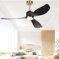 Ceiling Fans with Lights, 52” Modern Remote Ceiling Fan with Light ,Reversible DC Motor, 3 Blades, 3CCT Dimmable, 6 Speed, 4H Timer, Ceiling Fan Light