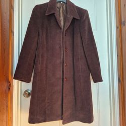 Women's Vintage Brown Long Coat – Size 46 US 14- 16(XL)