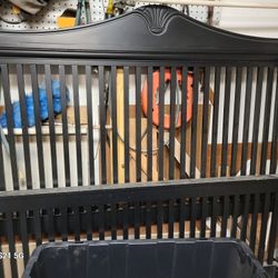 Queen Size Wood HeadboardFootboard And Rails