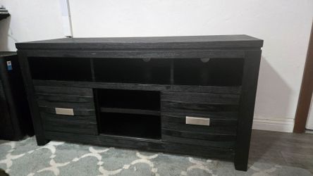 50" Black Wood Entertainment Console