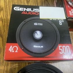 New 8" Genius Audio 500w Max Power Bullet Midrange Loud Speaker  $70 each  