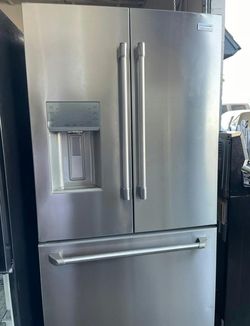 Frigidaire 3-Door Refrigerator, Stainless Steel, Excellent Condition, Ice Maker & Water Dispenser