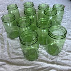 Vintage Style Green Ball Jars