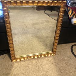 Antique Gold Gilt Scalloped Mirror