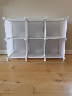 6-Cube White Modular Storage Shelf