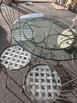 Vintage Wrought Iron Bistro Set