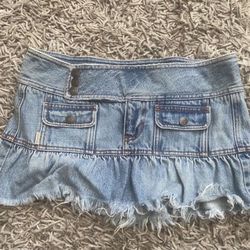 Womens Jean Skirt Hollister Denim 