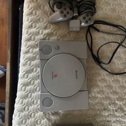 Ps1 And Ps2 Console With All Cords