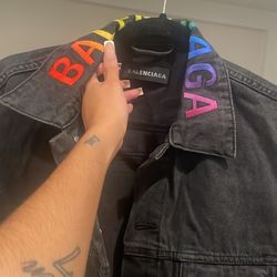 Balenciaga Blk Jean Jacket 