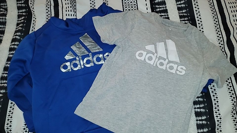 Adidas Hoodie And Short Sleeve Shirt Size 4