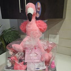 Pink Flamingo Gift Basket
