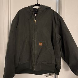 Oversized Moss Green J130 Carhartt Insulated Jacket
