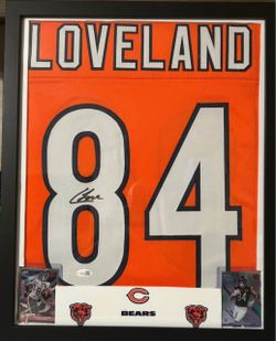 Colston Loveland #84 Signed Framed Bears Jersey
