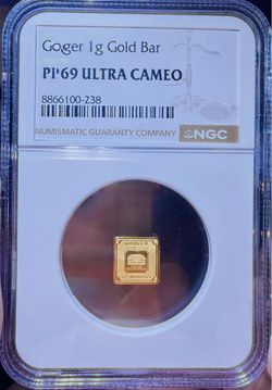 1g GEIGER GOLD BAR NGC PR69 PROOF ULTRA CAM .9999 PURE!!