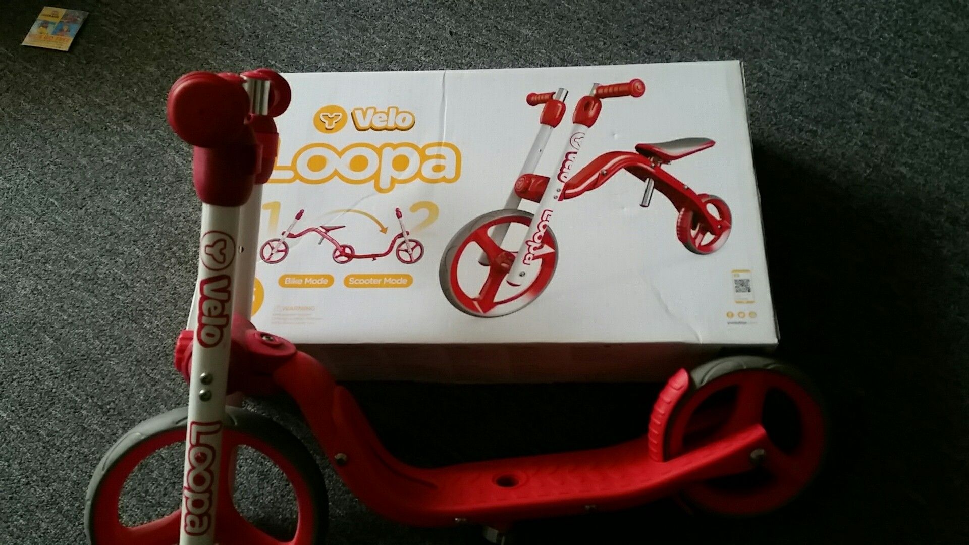 Velo loopa 2 in 1 balance bike and scooter