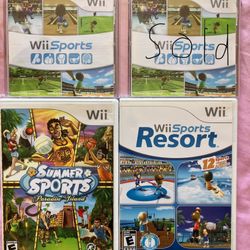 Wii Summer Sports $10; Wii Sports $35 Each; Wii Sports Resort $40