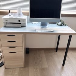 IKEA desk with Alex drawer oak