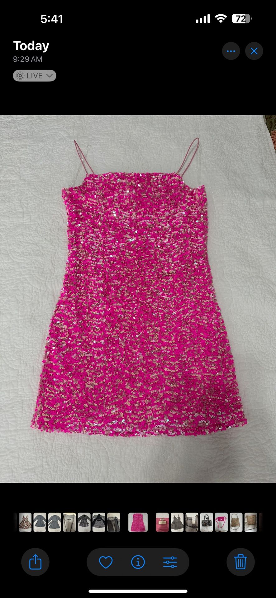 Pink Sequined Mini Dress