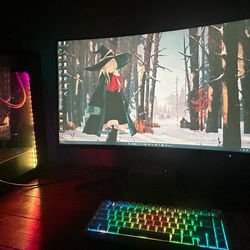 ASUS ROG Gaming PC + 32" Curved Monitor Bundle (i7-14700F, RTX 4060 Ti, 32GB RAM, 2TB SSD