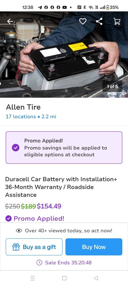 Groupon For Allens Tire Company Duracell Car Battery + Installation!!!