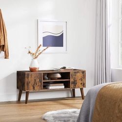 Mid Century Modern Television Entertainment Center (Color Is Black Not Brown) 