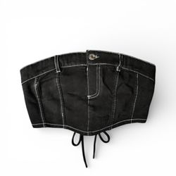 Garage black denim corset top