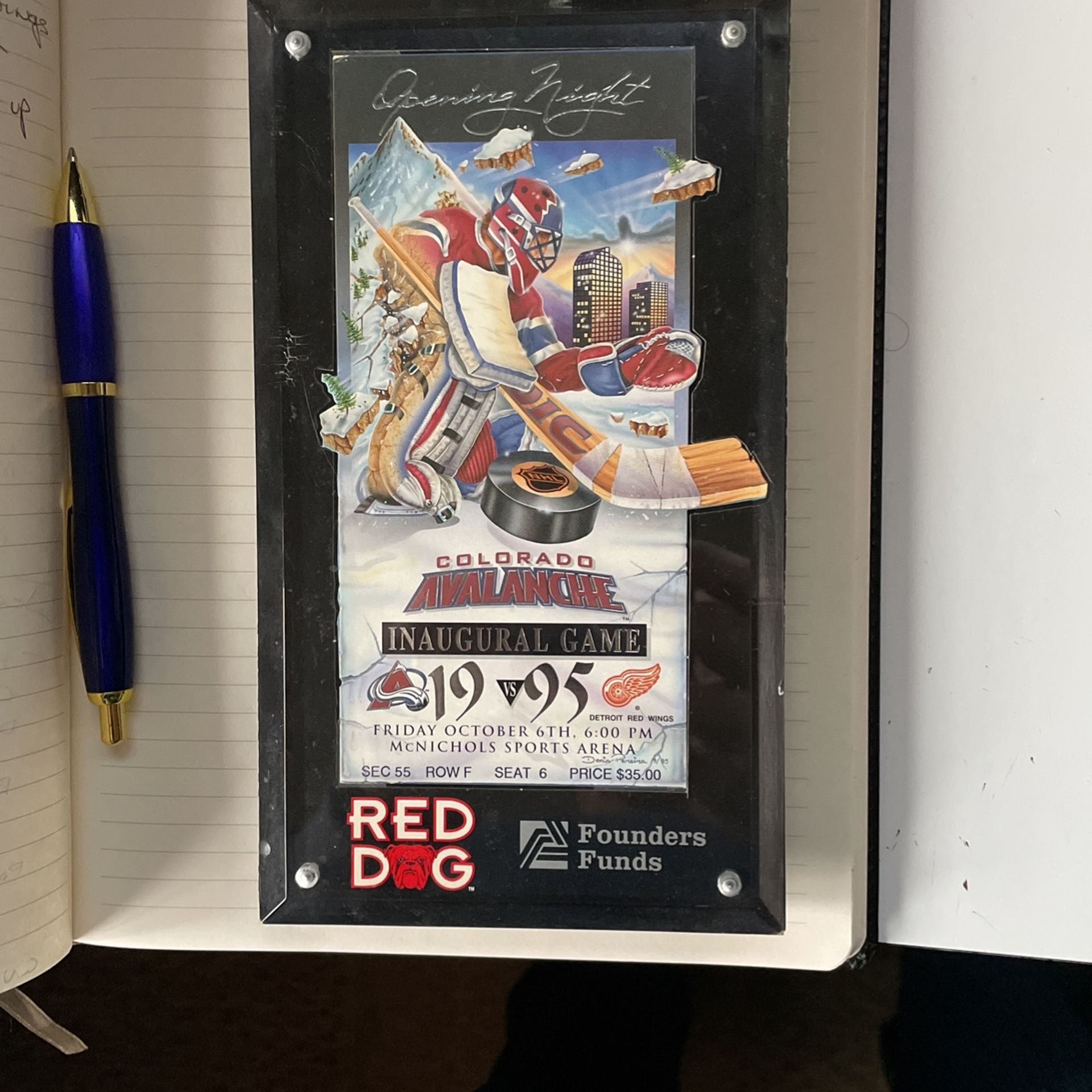 Colorado Avalanche 1995 Ticket
