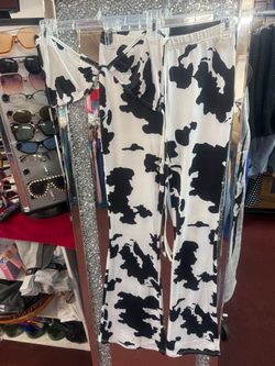 Costume Cow Print Wide Leg Pants
