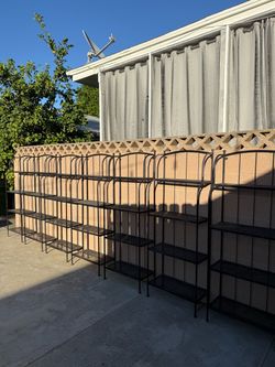 IKEA LÄCKÖ (7 Total) Outdoor Metal Shelving Units – 4-Tier Plant Stands / Storage Racks - Dimensions: 63”H x 24”W x 12”D