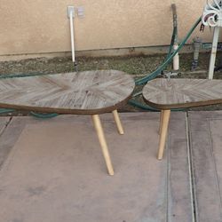 Rustic Mid-Century Modern Style Oblong Coffee Nesting Tables