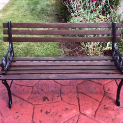 Bench - Cast Iron And Hard Wood