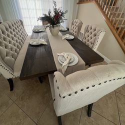 Formal Dining Table With Chairs  And Bench 