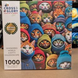 1,000-Piece Cat Jigsaw Puzzle - Whiskered World: A Kitty Kaleidoscope