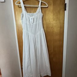 White Tea Length Dress (graduation) 