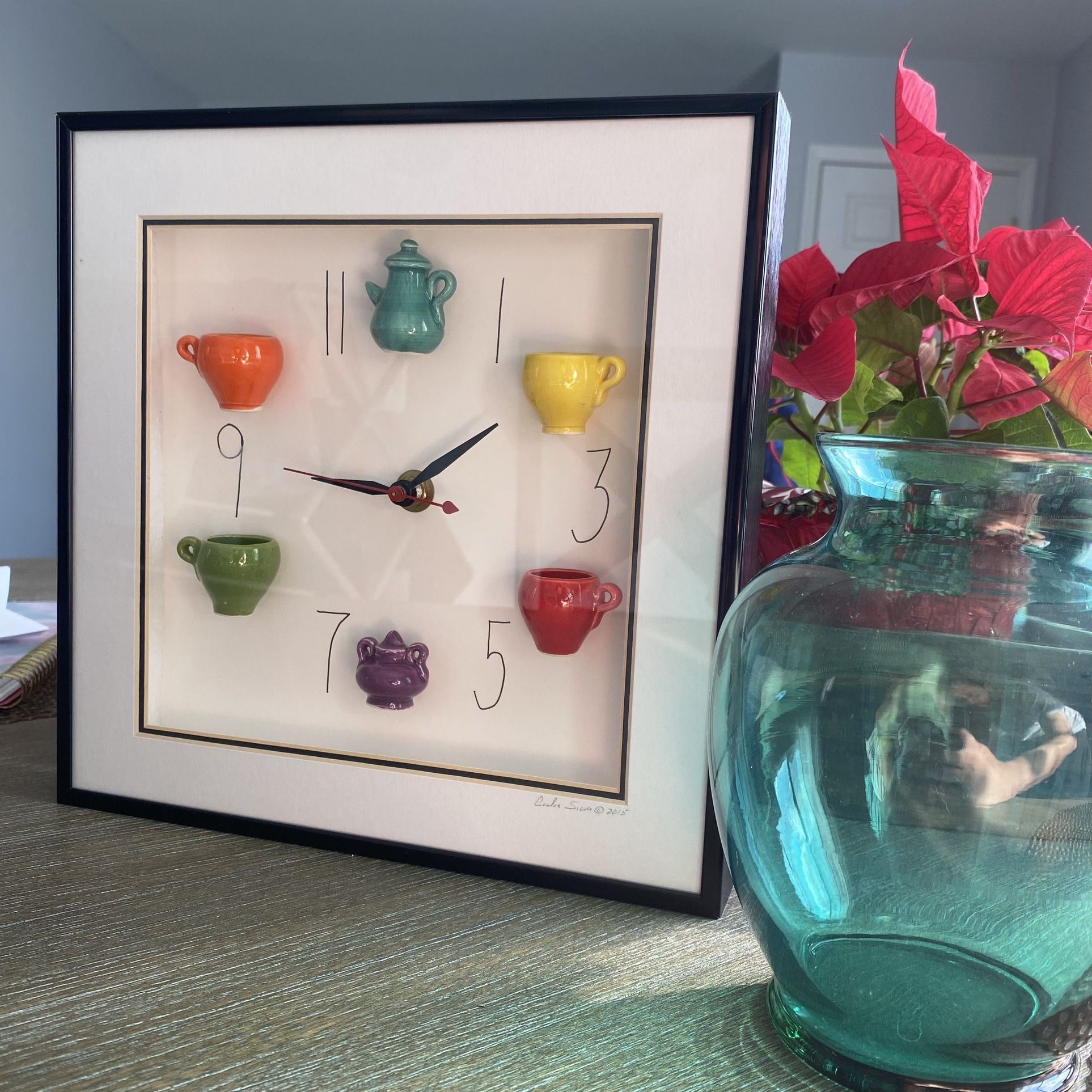 Carlos Silva Centuries Clayworks Clock + Signed