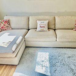 2 Piece Sectional Couch With Chaise Available For Sale-$300