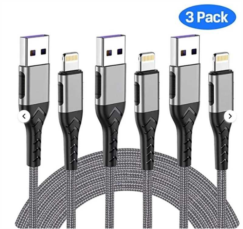 $8 3 Pack 3/6 Feet Long Iphone Charge Cord