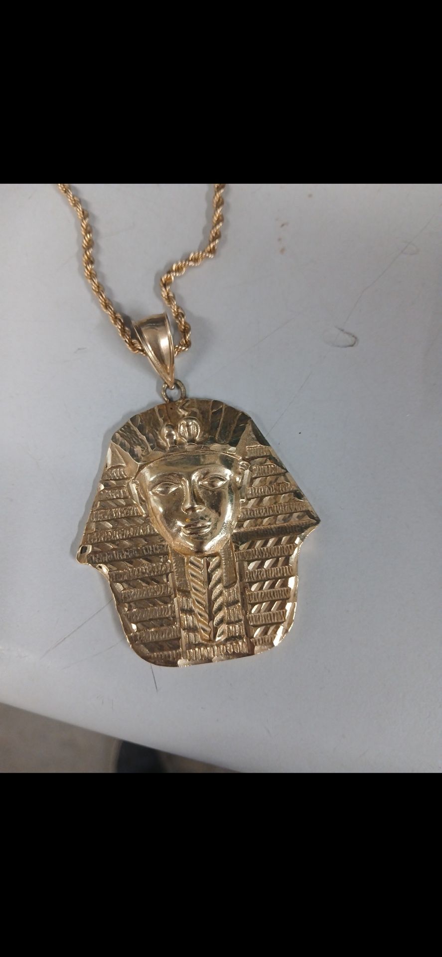 10k Rope Chain W Pendant