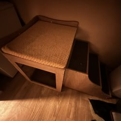 unipaws Pet Bunk Bed with Removable Step for Dogs and Cats, Multi-Level Bed Window Perch Seat Platform with Cushion and Cat Scratch Pad, Indoor Use