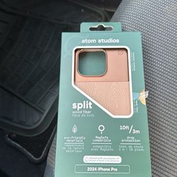 Atom Studios Split iPhone 16 Pro Case - Wood Fiber MagSafe Taupe