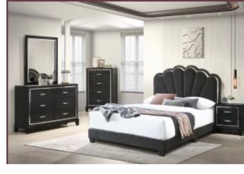 4- Pc Bedroom set Dresser,Mirror  Nightstand (1) Queen size bed frame  Not including Mattress and Box Sp