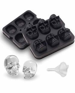 Ice Ball Mold Skull, A Set 6 Large Sphere Ice Cube Molds, 2.3x2.3 Inch Large Round Ice Cube Molds (1 pack)