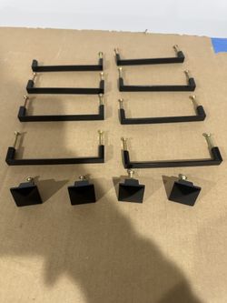 Lot Matte Black Bristol 5 Inch Center to Center Handle Cabinet Pull (8 handles and 4 knobs)