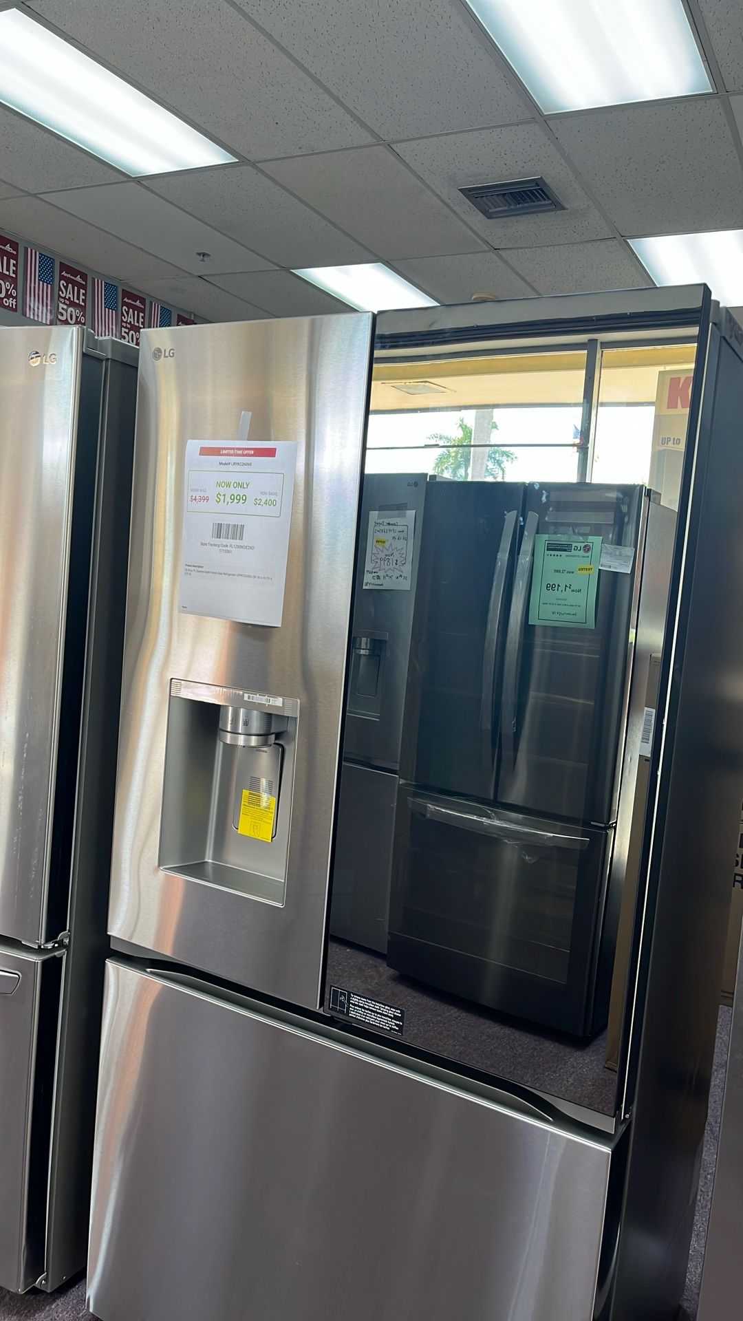 Refrigerator 3 Doors Stainless Steel 36” New Open Box 1 Year Warranty