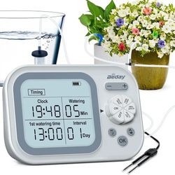 Automatic Plant Waterer Indoor,Self Watering System for 15 Potted Plants,Automatic Drip Irrigation Kit Programmable Water Timer,Smart Humidity Detecti
