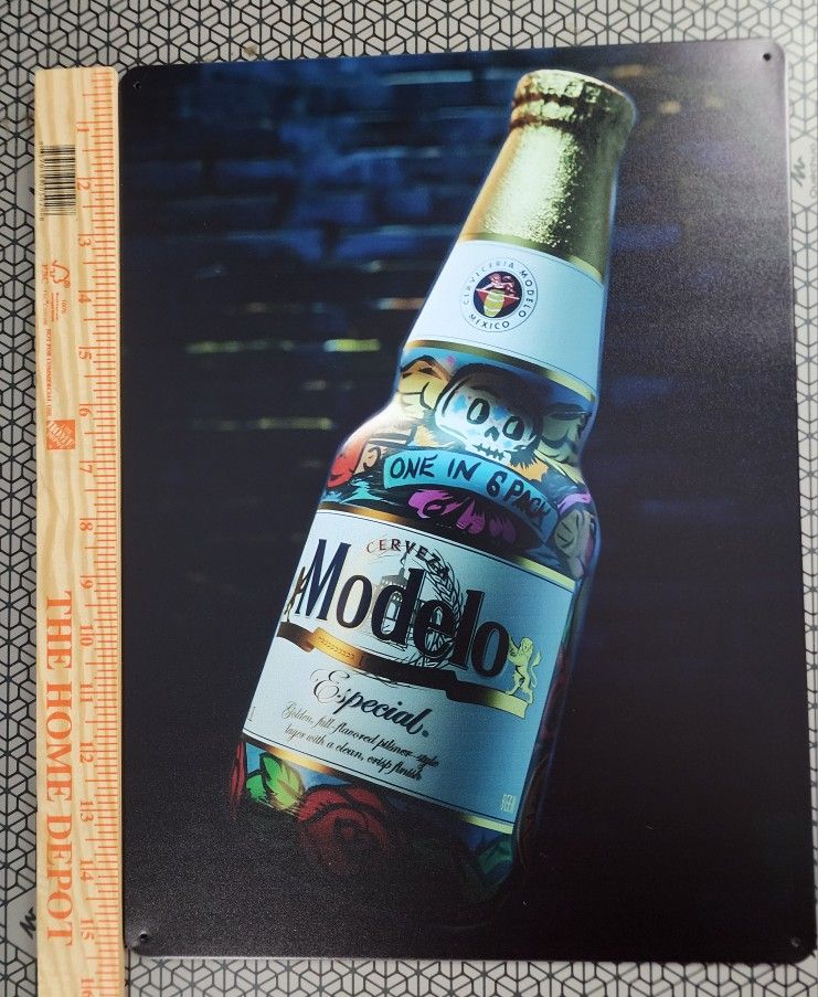 16x12 Modelo Beer Metal Bar Sign
