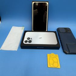 Lightly Used iPhone 13 Pro Max - Sierra Blue, 256GB (Model A2484 / MLF93LL/A) – Near Mint Condition, iCloud Unlocked, with Original Box, Protective Ca